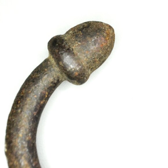 Antique Double Hook Iron Coat Hook Flower Acorn Ends Home Decor - Picture 4 of 5